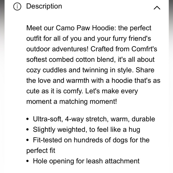 Comfrt Camo Paw Hoodie for Dogs - Picture 3 of 4